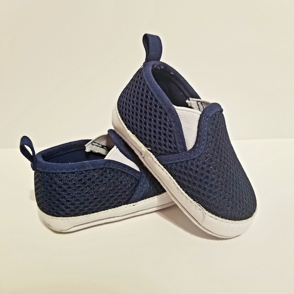 First Steps Baby Boy Navy Blue Slide Shoes 6-9M - Picture 1 of 4